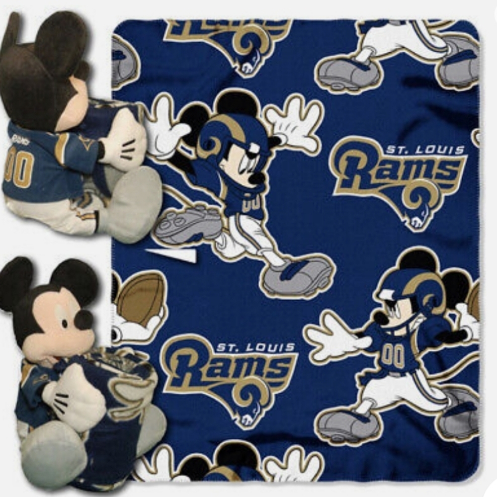NFL-Los Angeles Rams Mickey Mouse Hugger and Fleece Throw